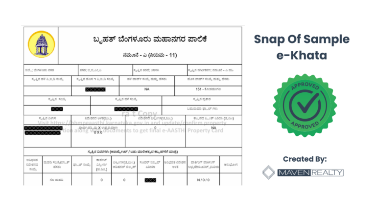 How to apply for e-Khata in Bangalore - mavenrealty
